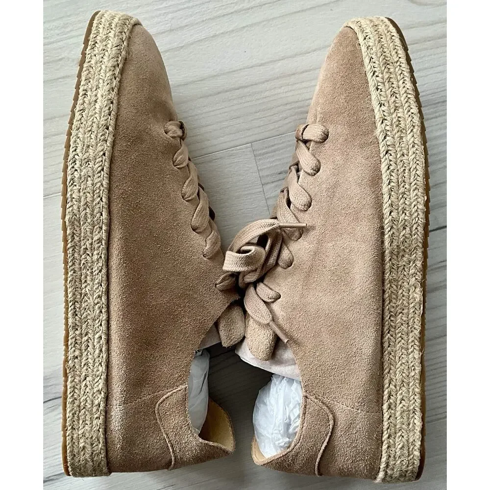 Sam Edelman Women's Poppy Jute Taupe Suede Sneaker Size 10 NIB